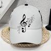 Musical Notes and Heart Print Snapback Hat Features Full-Body Vibrant Design Made from Polyester Ideal for Streetwear Running