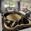 Golden Retro Persian Carpet Fluffy Large Non Slip Rug for Living Room Bedroom Luxury Decor