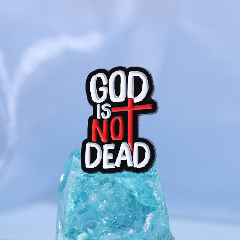 Jesus Is Lit Enamel Pins Custom GOD IS NO DEAD Brooches Lapel Badges Holy Jesus Jewelry Gift for Friends