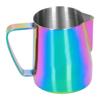 Stainless Steel Milk Frothing Pitcher Pointed Mouth Coffee Frother Cup for Home KitchenColorful