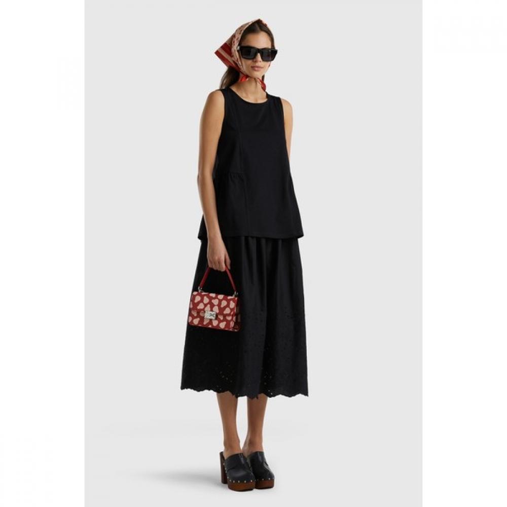 Benetton Gelochter bestickter Rock 3s 46azd001j