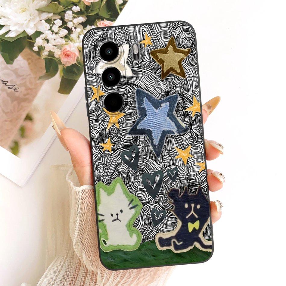 For Itel Power 70 / Itel P70 Cute Cat Flower Cartoon Phone Case For Itel P70 Power70 P673L Shockproof Soft Silicone Bumpers