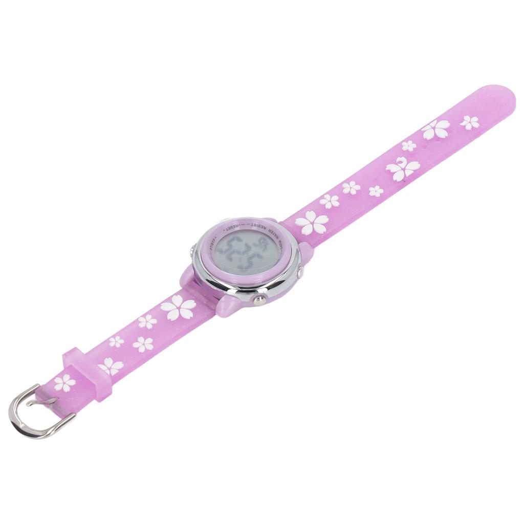 Montres de Sport Numériques pour Filles Échelle Claire Dessin Animé 3D Montre Étanche avec Rétroéclairage LED Réveil
