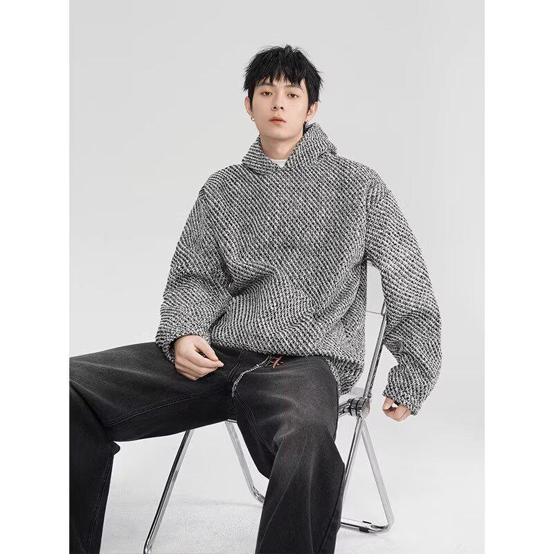 

Men s Loose Fit Hoodie - Spring/Autumn 2024 Hong Kong Style with Trendy Letter Print 2XL сірий колір