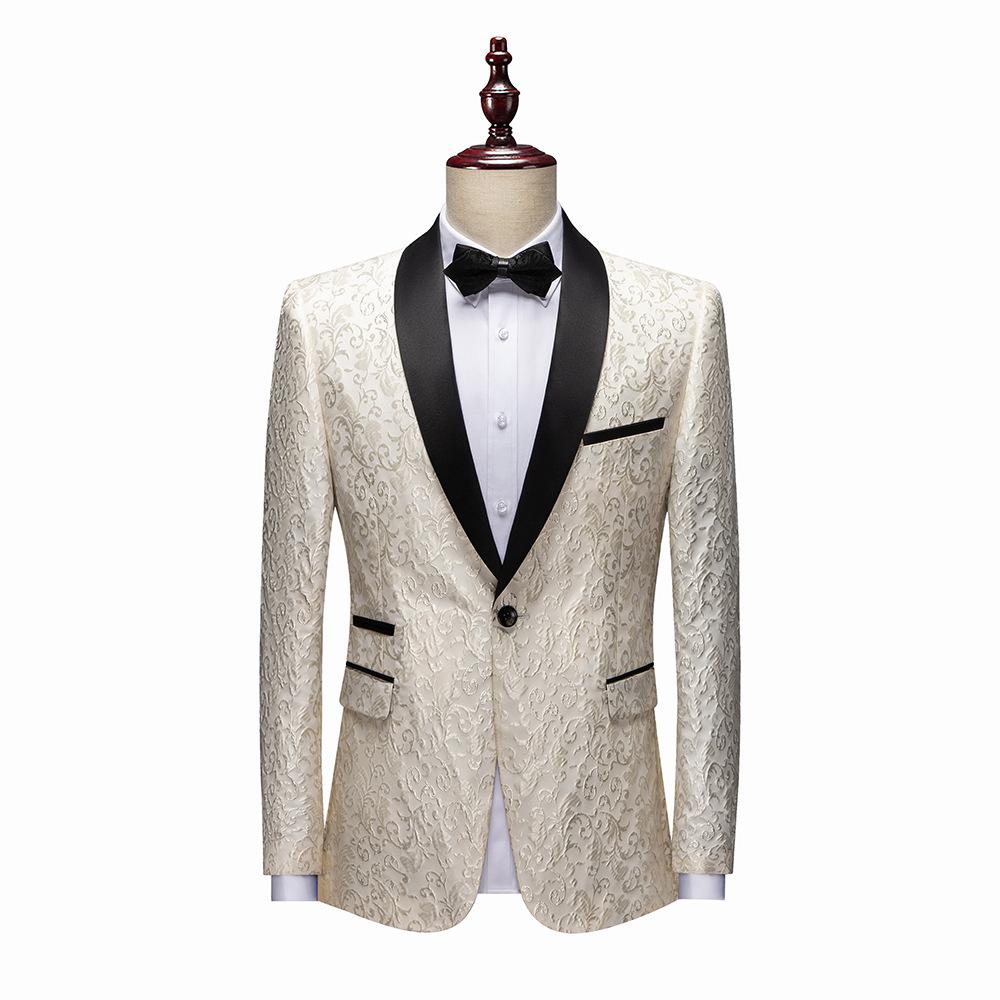 Men's Wedding Business Casual Jacquard Blazer Coat Men Male Blazers Suit Coat Jacket Formal Fashion Business Dress Stage Performance Coat