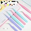 Colorful Hand Journal Tweezers with Thickened Curved Tips, Nail Art Tweezers, Hand Journaling Tools, Stainless Steel Eyelash Tweezers