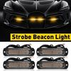12LED White Amber Emergency Side Warning Flash Strobe Marker Light Universal Bar