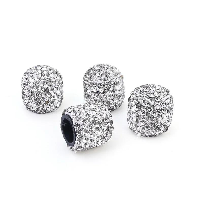 4pcs Water Drill Shiny Tire Valve Caps Valve Core of Tire with Diamond Inlay Wheels Tires & Parts Automobiles Accessories