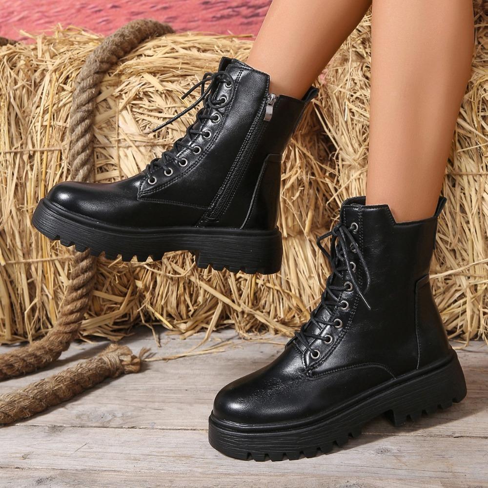 Fashion Autumn/winter New Women's Shoes Comfortable Fashion Women's Short Boots Mid-Heel Thick Heel Round Toe Chelsea Boots