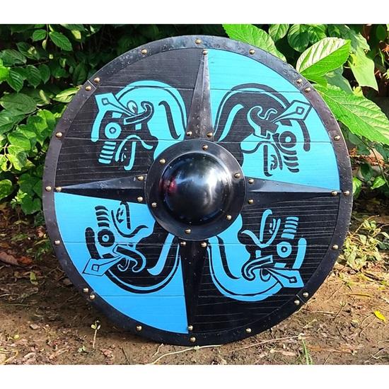 60.96 cm Medieval Viking shield, wooden Shield, Valhalla raven shield, Viking Replica shield, Medieval warrior shield