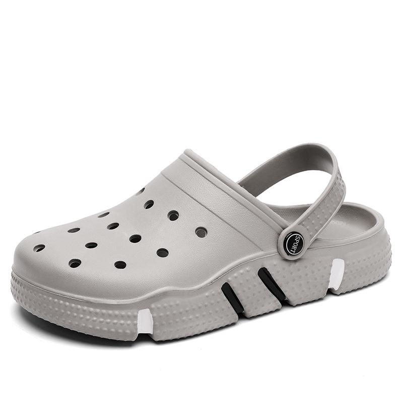 

Men s Summer Thick-Soled Non-Slip Beach Sandals - Breathable, Durable Outdoor Casual Clogs 47 сірий колір