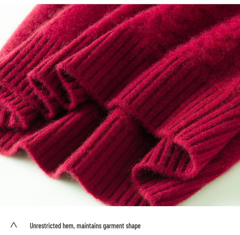 Women's Cashmere High Neck Sweater 2025: New Winter Style, Gentle Loose Fit, Slimming Thick Base Layer.