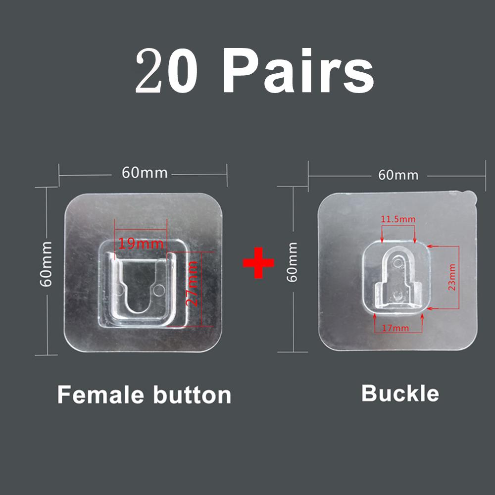 Double sided adhesive wall hooks Wall Hanger Strong Transparent Suction Cup Sucker Hook Wall Storage Holder Kitchen Bathroom