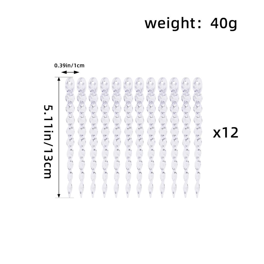 Transparent Christmas ice pick decorative ice stick simulation icicle pendant creative Christmas tree thread ice pendant.