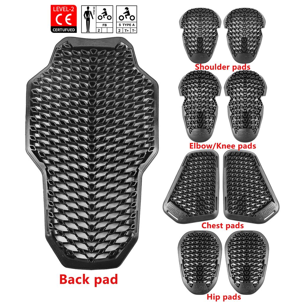 Black CE Level 1/2 Motorcycle Body Protection Pad Universal Motocross Racing Safety Insert Armor Back Protector Moto Equipment