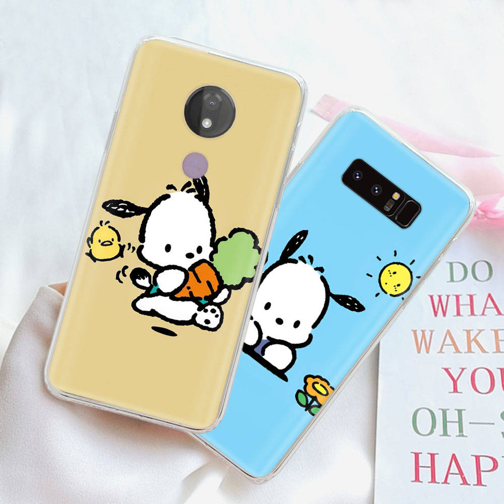 JZ26 Cartoon Pochacco Transparent Case for Samsung A04 A14 A23 M33 M53 Realme 10 9 C35 C55 VIVO Y02 X80 Infinix Hot 30 Note 11 Tecno Spark 8P Pro