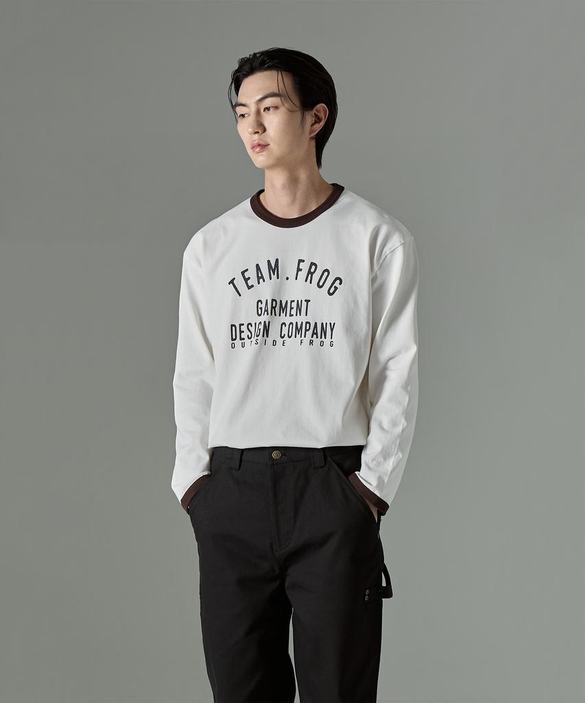 OUTSIDE FROG Team.Frog Long Sleeve Ringer Tee (Off-White)