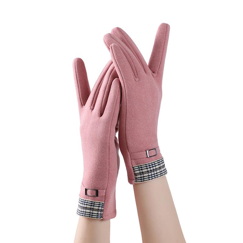 Autumn and winter outdoor cute velvet cycling German velvet touch screen winter gloves