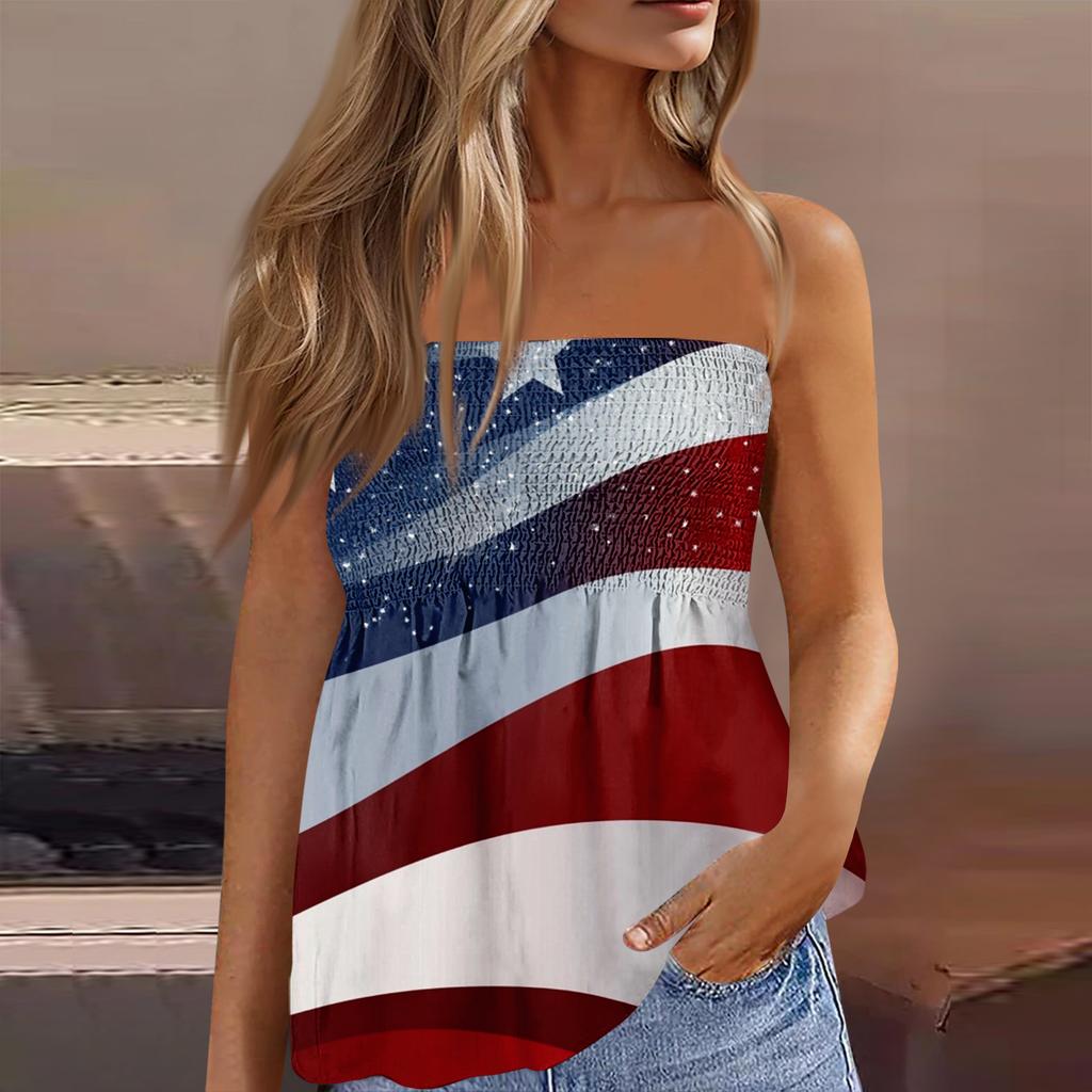 Dámské crop topy, roztomilé sexy tričko bez rukávů s potiskem odhalených ramen