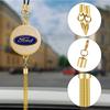 AAAMW1 1pc Diamond Metal Car Badge Rearview Mirror Pendant Auto Interior Hanging Ornaments For Ford Focus Mustang Fiesta Mondeo mk7 mk2