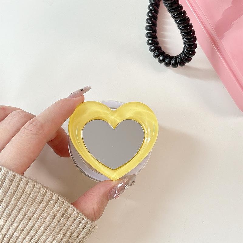 Simple Wind Love Mirror Lazy Ring Portable Mobile Phone Magnetic Suction Airbag Bracket Retractable Desktop Watching Drama