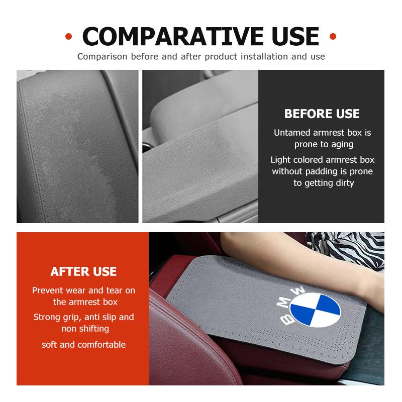 Car Seat Center Console Arm Rest Mat Leather Armrest Pad For BMW Performance X1 M3 M6 F01 F02 E34 E36 E60 F10 F20 X6 SLZPW1