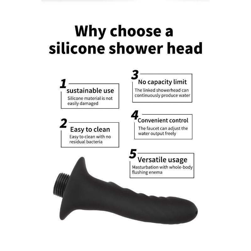 New Soft Silicone Enema Kit Multi Size Vaginal Anal Douche Heads  Professional Intimate Cleaning for Constipation Relief Adult Toy Insert Masturbator