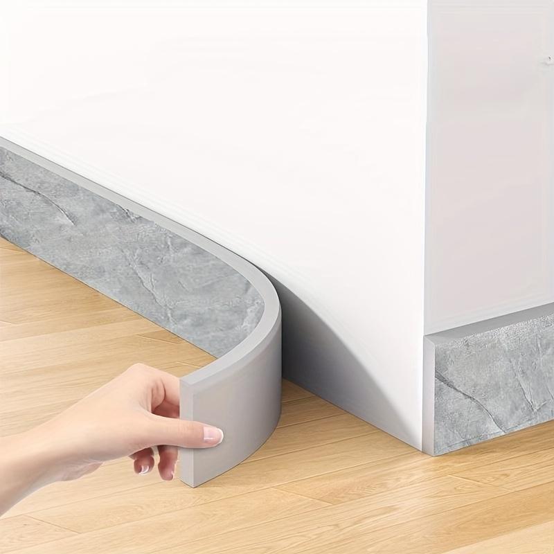 1 Roll Self-Adhesive Flexible Baseboard Trim - Durable PVC Floor Molding for Home Decor Easy Installation No Drill Needed