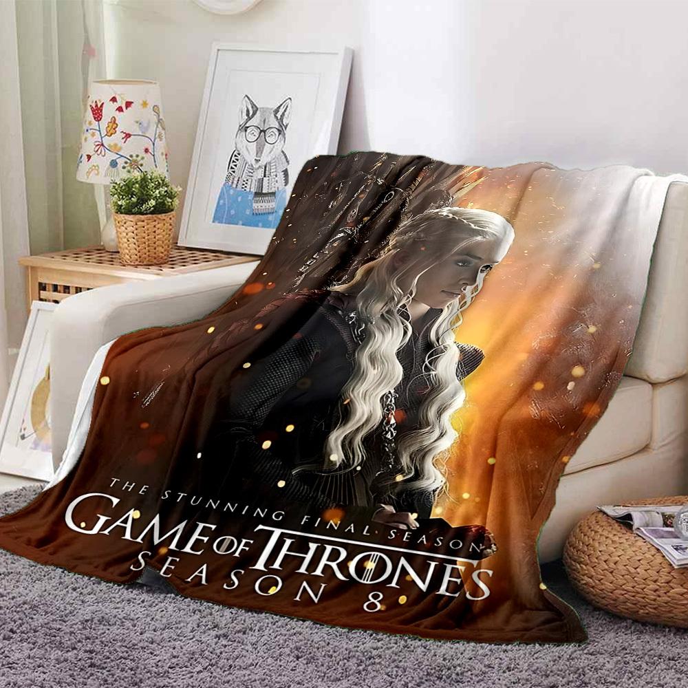 1pc Game of Thrones Season 8 Flannel Blanket Soft Warm Throw for Home, Office, Travel, All-Season Cozy Bedding GiftL1021