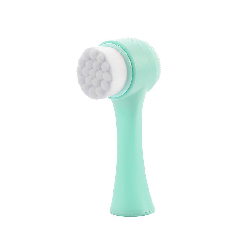 Dual-Sided Silicone Facial Cleansing Brush - Soft Blackhead & Pore Massager