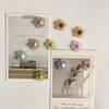 10Pcs New Frosted Colored Flower Resin Refrigerator Po Message Magnet Fixed Magnet