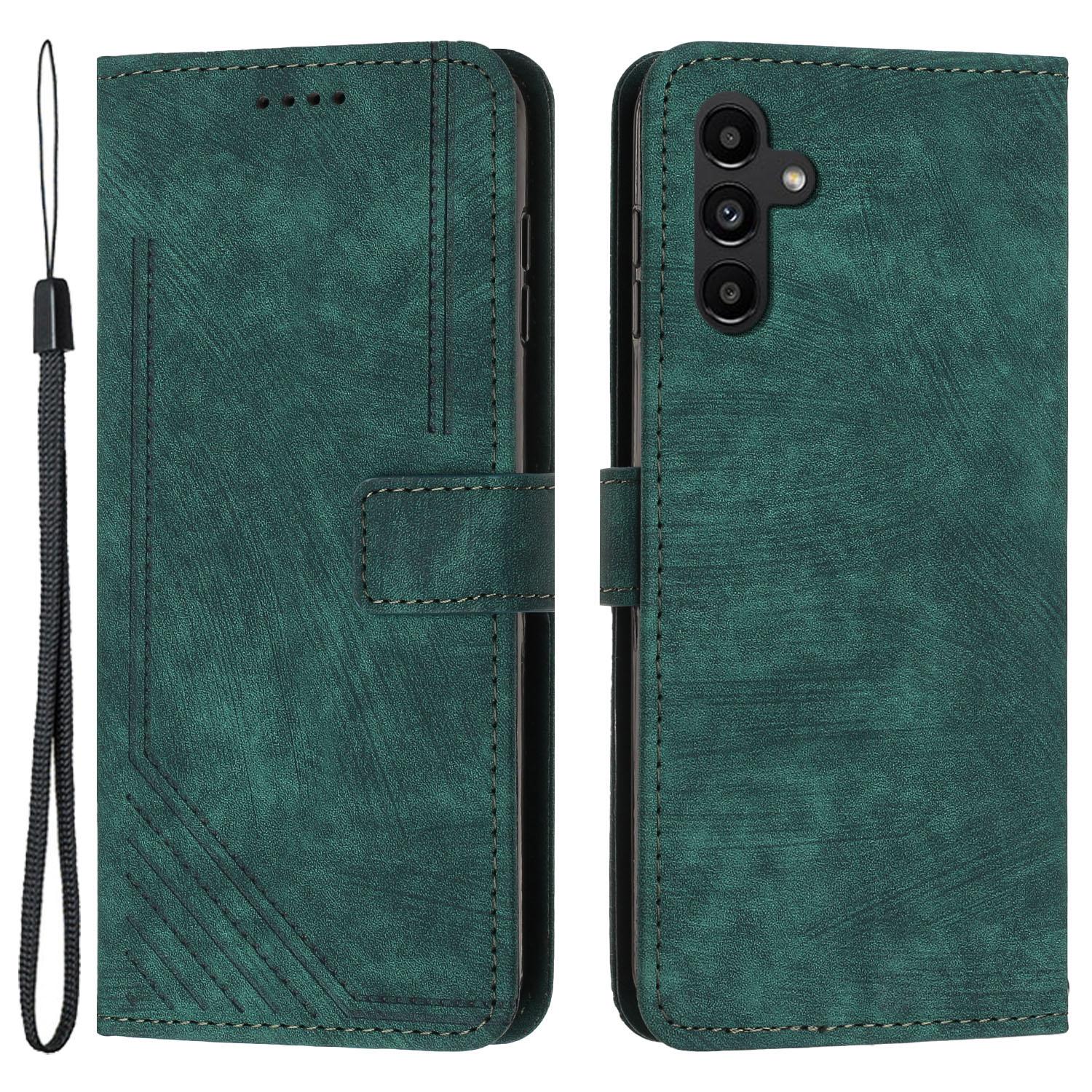 

For Samsung Galaxy M55 5G/C55 5G/F55 5G Case PU Leather Wallet Skin-Touch Phone Cover Green