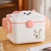 Dust-proof Cartoon Medicine Box Large Capacity Pill Container Double-layer Medicine Box  Office