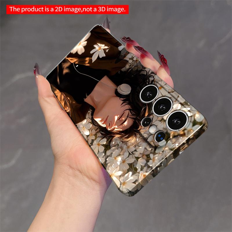 2DFlat Samsung phone case Sunlit Floral Dream with Headphones Applicable to Galaxy S22 S23 S24 S25ULTRA S26 A12 A13 A14 A15 A16
