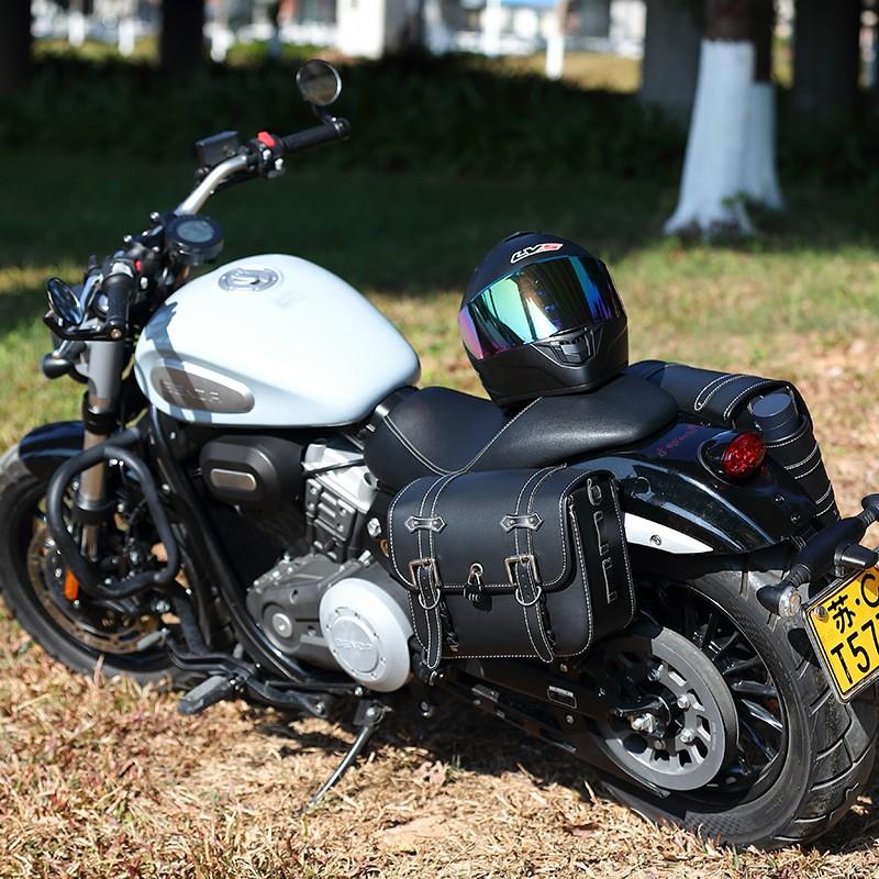 Universal Motorcycle Saddle Bag Side Pannier Waterproof Rider Electric Bike Cruiser Retro Style