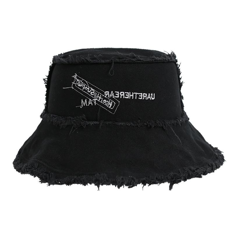 Cotton rough edge bucket hat spring summer autumn women's casual hat trendy brand women's spring versatile basin hat