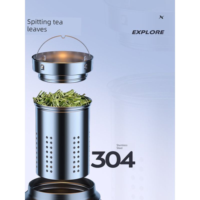 German High-End Portable Thermos Cup, New Model Tea Infuser Separation Pot Cup, 316 Stainless Steel Large Capacity Thermos Cup