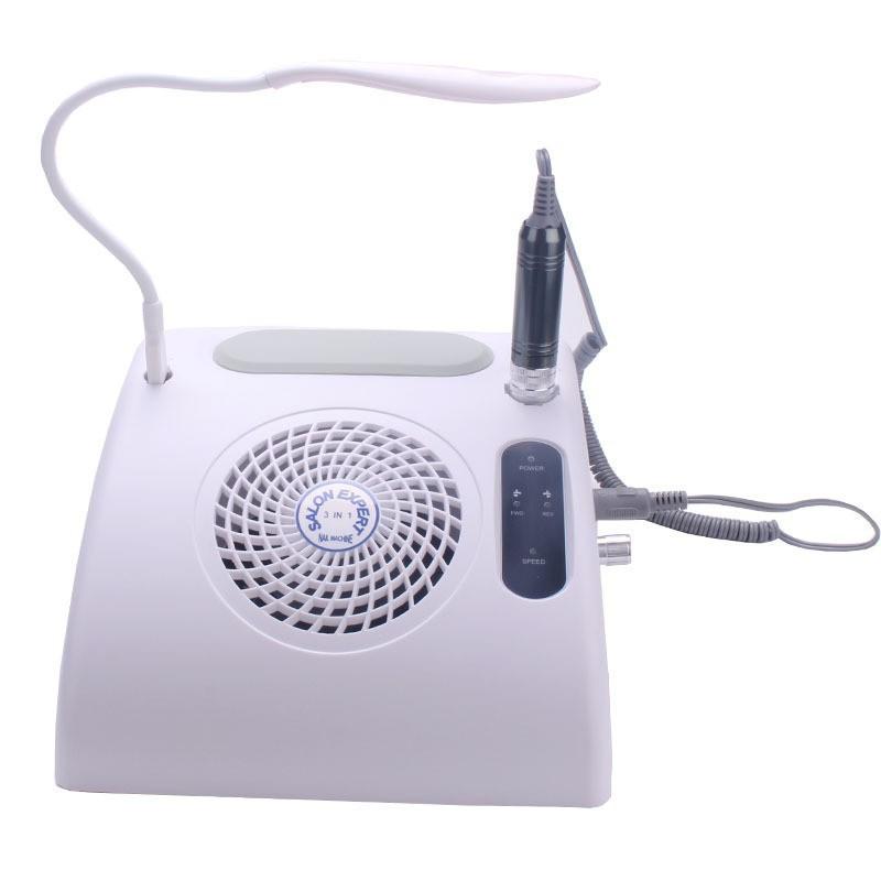 Portable 3-in-1 Desktop Manicure Tool: Grinder, Polisher, and Dust Suction with Lighting