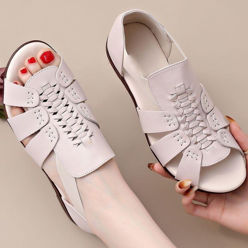 

Модные женские сандалии 2024 года, новый дизайн, перекрестные ремешки, плоская подошва, нескользящая мягкая подошва, универсальные сандалии с застежкой-рыбьим ртом, Zapatos De Mujer 41