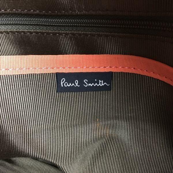 Paul Smith Briefcase Business Bag Dark Brown/Brown Stripe Pattern Strap Included(USED)