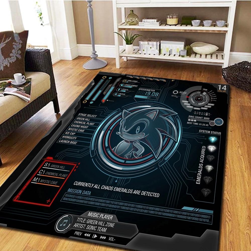 Sonic the Hedgehog Carpet - Living Room & Bedroom, Home Decor Cool Play Floor & Movie Mat -HE176 60x90cm