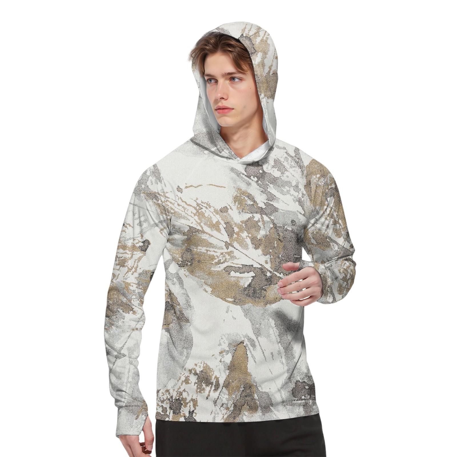 

Men s Fashion Printed Long Sleeve Shirt /UV Hoodie S