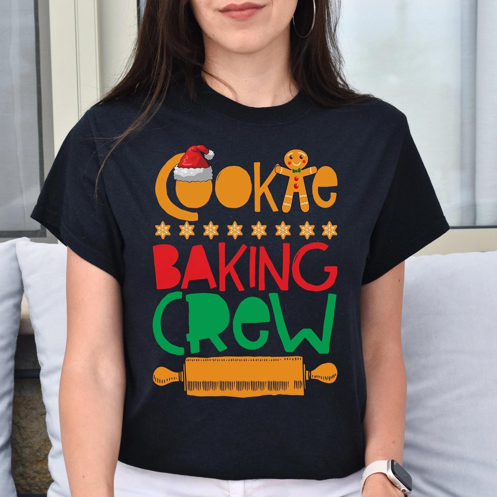 Cookie baking Crew Christmas Unisex Shirt Black Dark Heather L