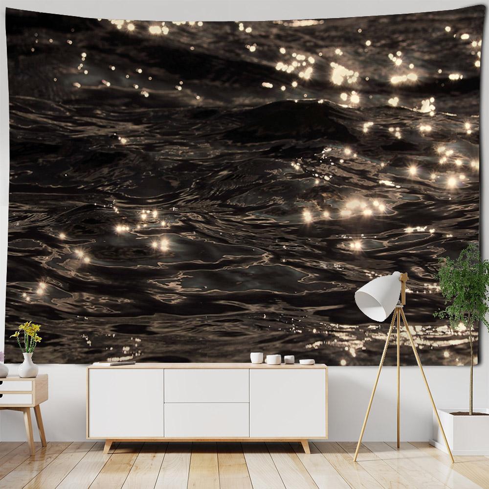 Sparkling Sea Tapestry Landscape Wall Hanging Cloth Bedroom Wall Decoration Room Decoration Outdoor Picnic Mat Beach Sheets