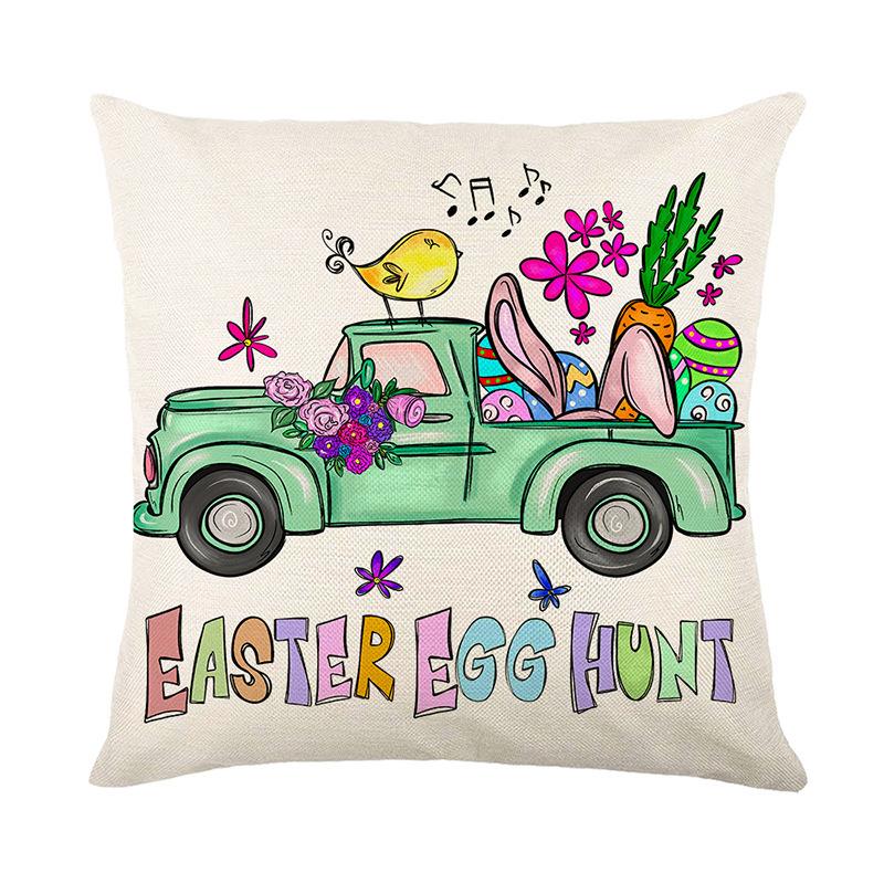 

Зеленая пасхальная наволочка цветы кролик принт лен наволочка дом скандинавский фестиваль чехол для подушки 45 * 45Cm without pillow core