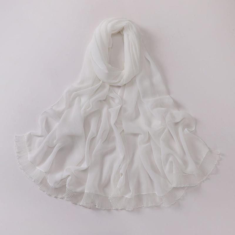 Fashion Muslim Modal Hijab Chiffon Shawls for Women Plain Soft Hijab Scarf Big Lace Trim Headscarf Islamic Turban Headband
