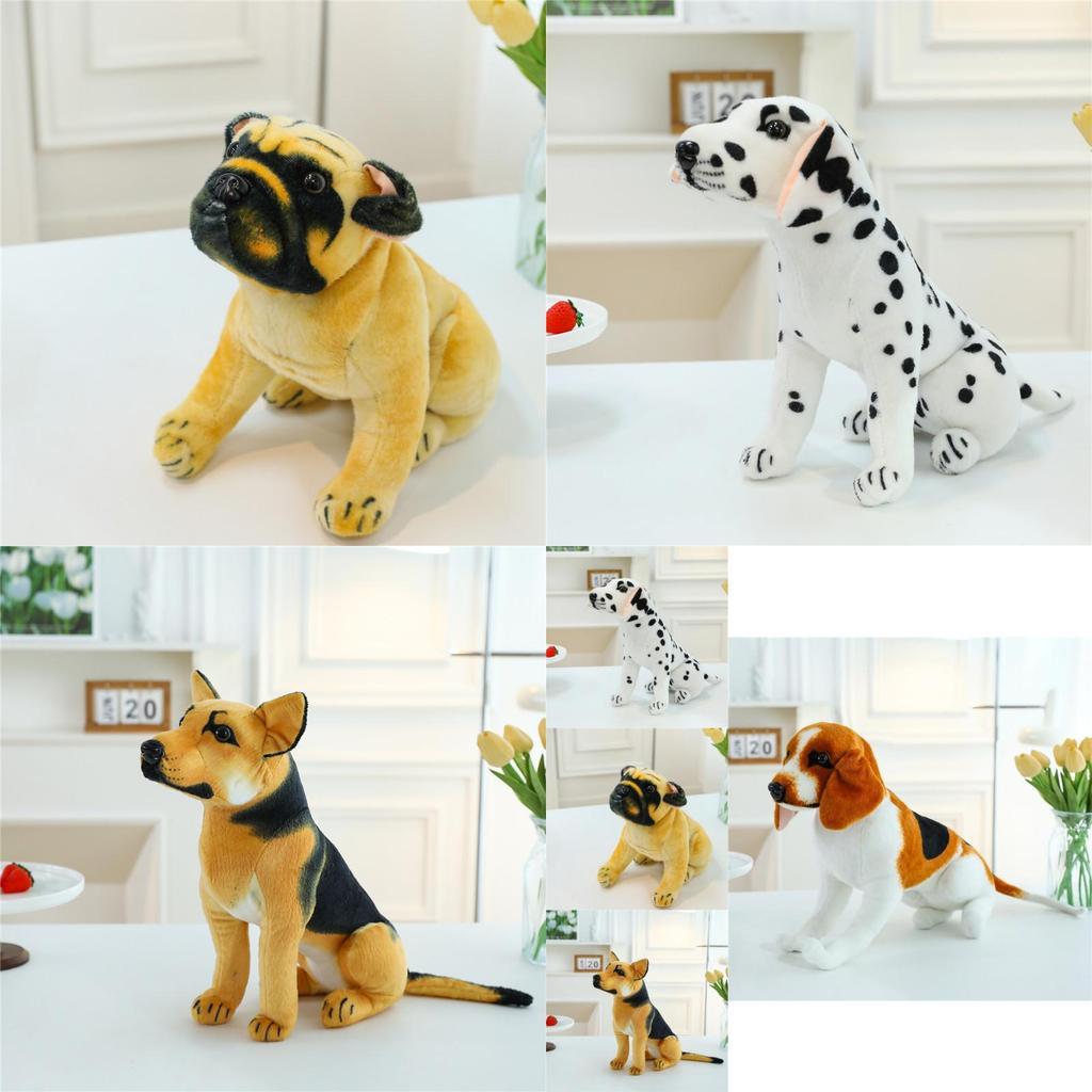 Realistic Dog Plush Toy Adorable Sheepdog Shar Pei Dalmatian Long Ear Dog Gift