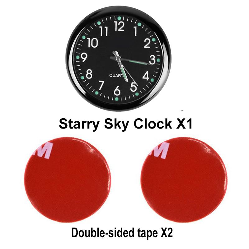 

Автомобильные часы Sikeo, светящиеся, автомобильные, внутренние, наклеивающиеся, мини-цифровые, механические, кварцевые, с украшением, автомобильные аксессуары чёрный