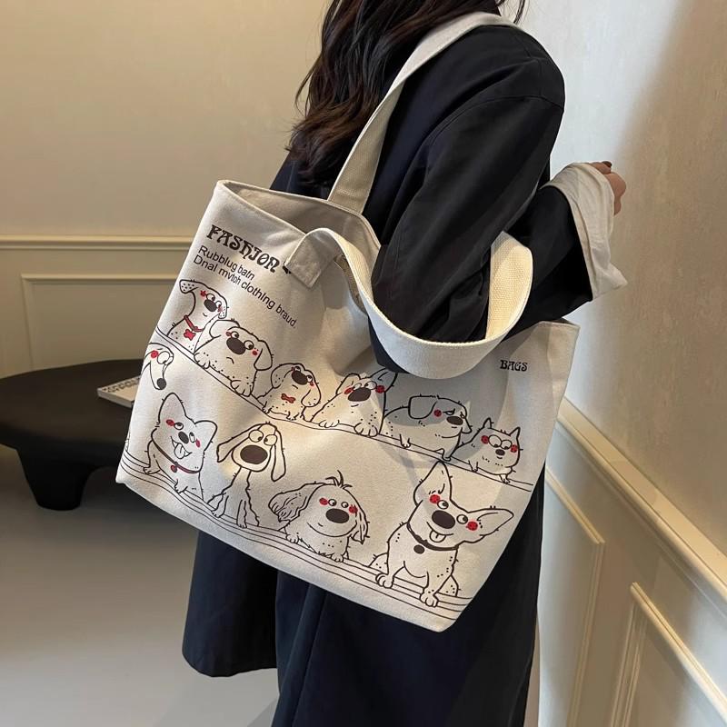 Koreai Divatos Női Nagy Vászon Tote Táska, 2025-ös Kiadás – Sokoldalú, Alkalmi és Tágas Válltáska Ingázáshoz
