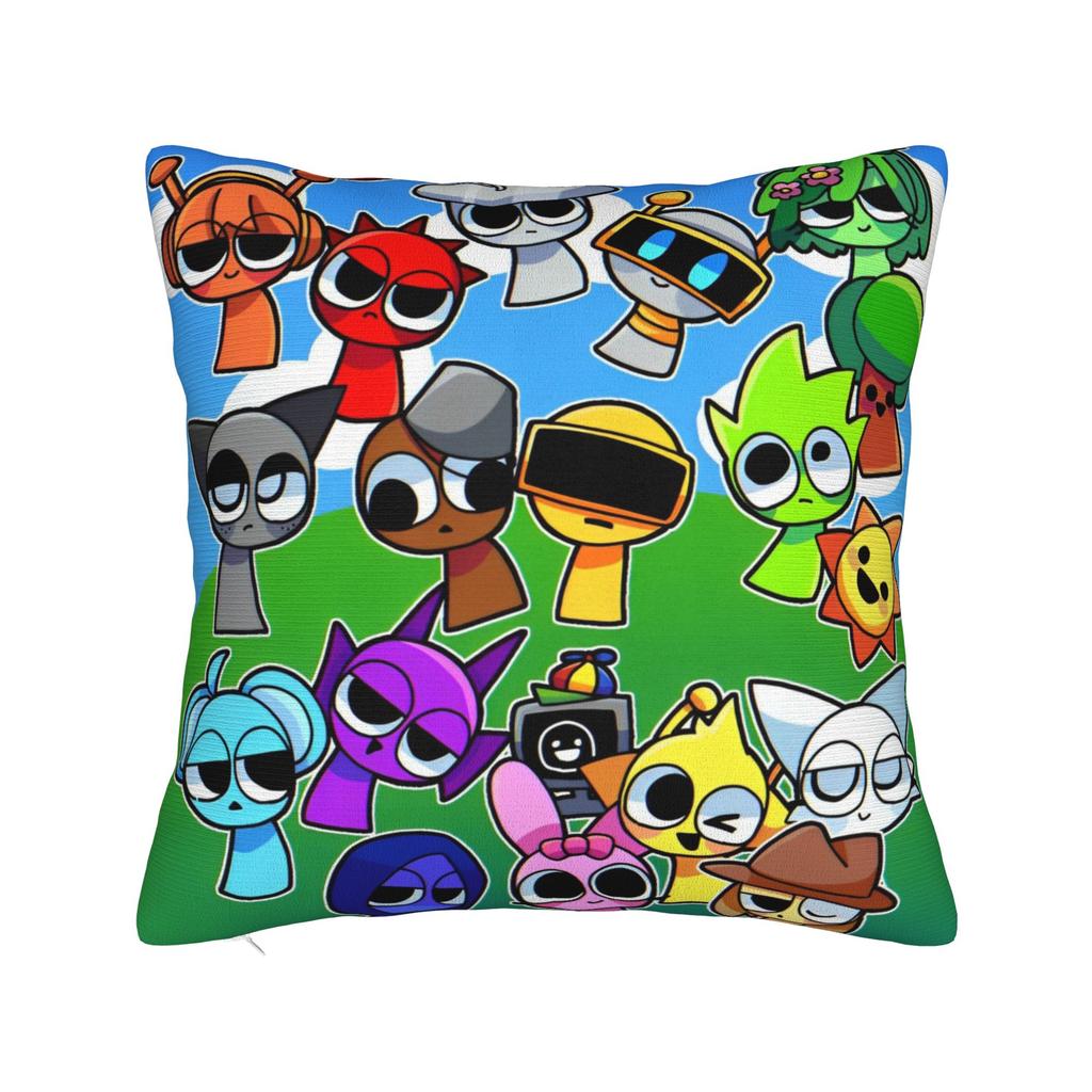 Sprunki Game Square Pillow Cases Cartoon Cushion Cover Fashion Polyester Decor Pillowcover for Car 45x45cm